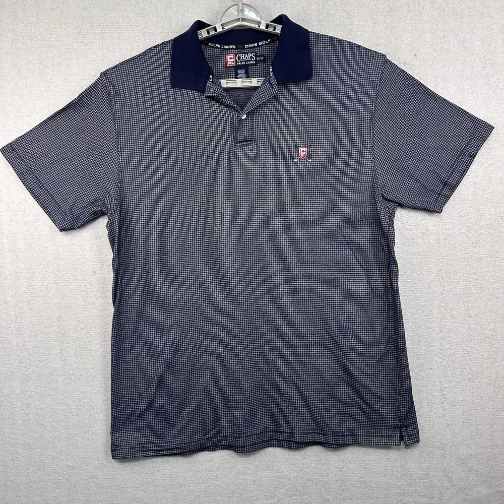 Chaps Ralph Lauren Golf Polo Mens XL Navy‎ Blue Check
